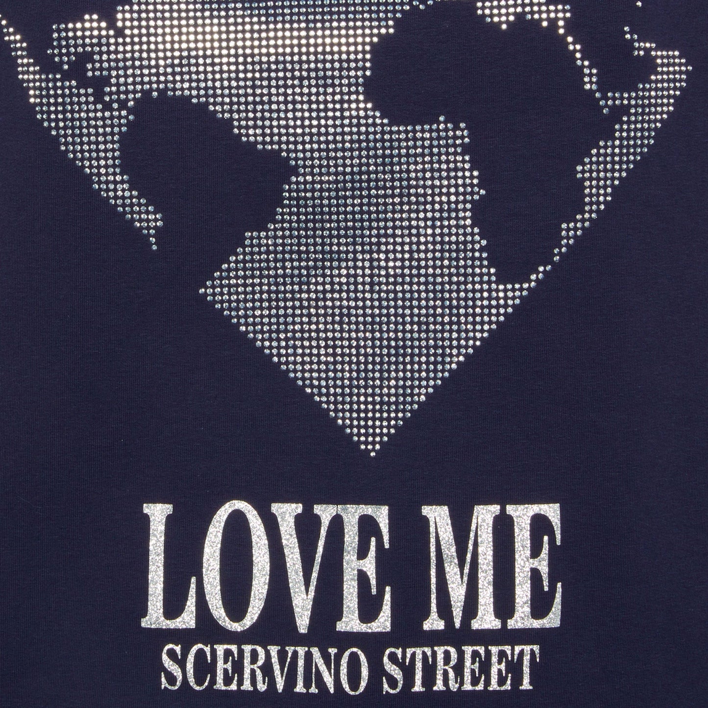 Scervino Street Blue Strass Logo Cotton Sweatshirt