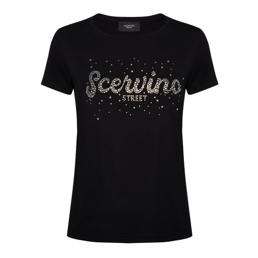 Scervino Street Black Cotton Women T-Shirt