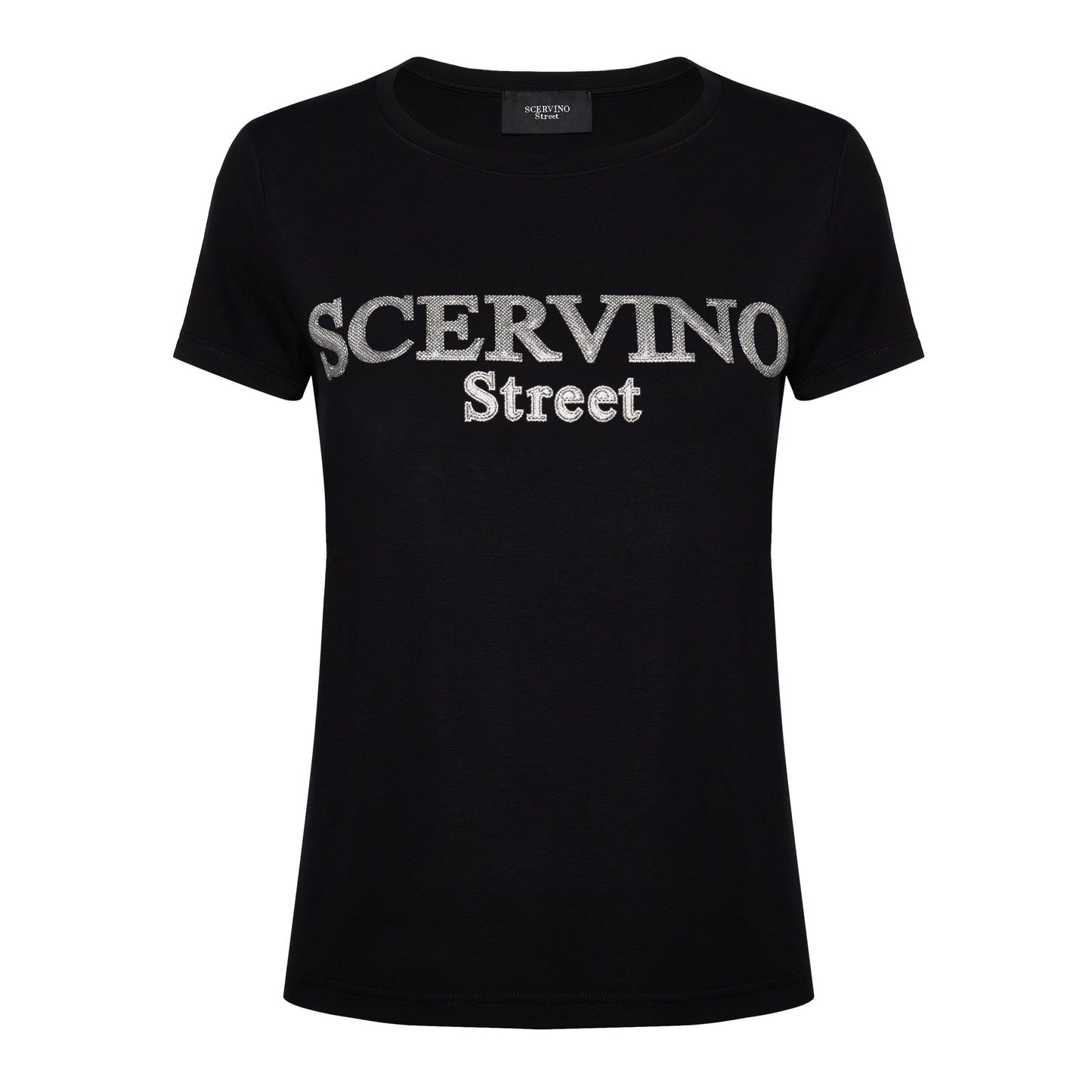 Scervino Street Black Cotton Women T-Shirt