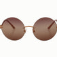 Dolce & Gabbana Elegant Gold and Brown Designer Sunglasses