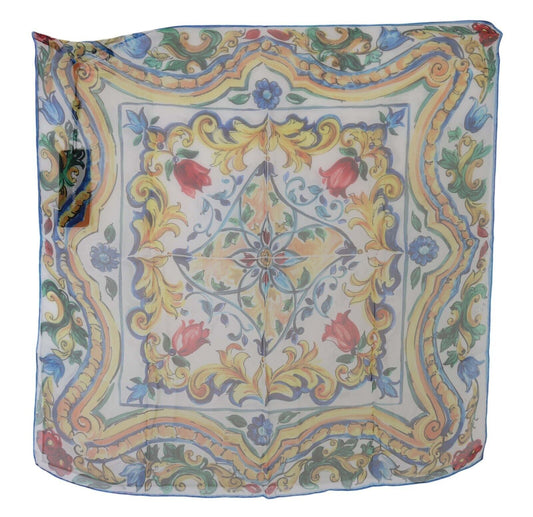 Dolce & Gabbana Elegant Majolica Print Silk Scarf