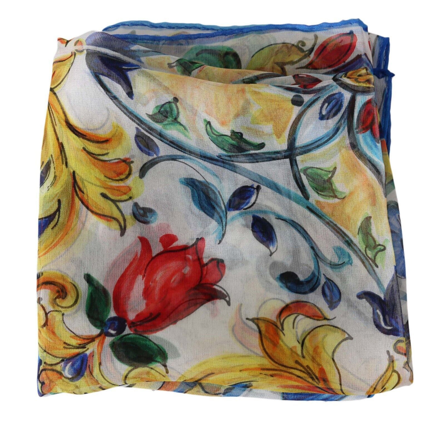 Dolce & Gabbana Elegant Majolica Print Silk Scarf