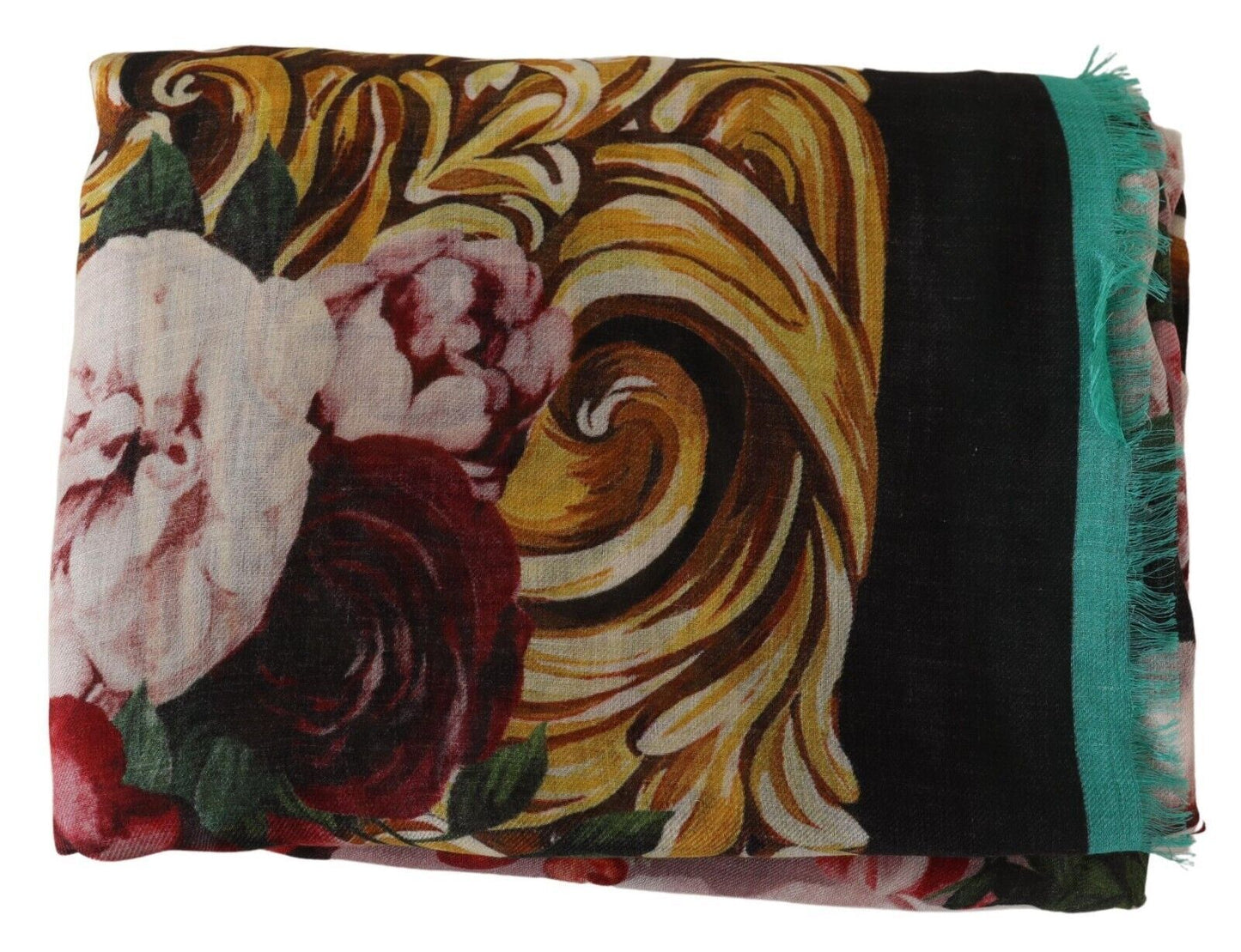 Dolce & Gabbana Elegant Floral Print Modal-Cashmere Scarf