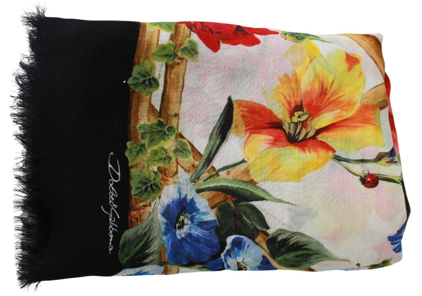 Dolce & Gabbana Elegant Floral Modal-Cashmere Scarf