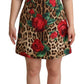 Dolce & Gabbana Chic Leopard Print Sequin Flora A-Line Dress