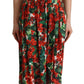 Dolce & Gabbana Elegant Red Geranium Pleated Maxi Dress