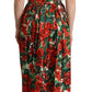 Dolce & Gabbana Elegant Red Geranium Pleated Maxi Dress