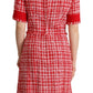 Dolce & Gabbana Chic Checkered Sheath Knee-Length Dress