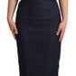 Dolce & Gabbana Elegant Dark Blue Denim Midi Sheath Dress