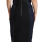 Dolce & Gabbana Elegant Dark Blue Denim Midi Sheath Dress