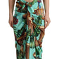 Dolce & Gabbana Silk Drum Print Maxi Wrap Elegance