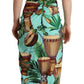 Dolce & Gabbana Silk Drum Print Maxi Wrap Elegance