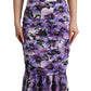 Dolce & Gabbana Elegant Silk Floral Sheath Midi Dress