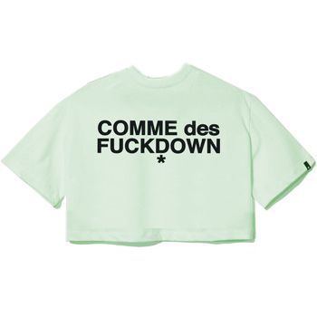 Comme Des Fuckdown Green Cotton Women T-Shirt