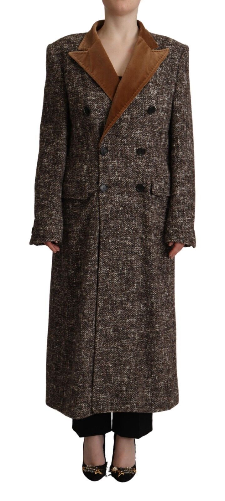 Dolce & Gabbana Elegant Brown Double-Breasted Trench Coat