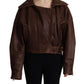 Dolce & Gabbana Elegant Leather Biker Jacket in Brown