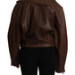 Dolce & Gabbana Elegant Leather Biker Jacket in Brown