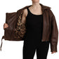 Dolce & Gabbana Elegant Leather Biker Jacket in Brown