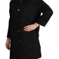 Dolce & Gabbana Elegant Black Brocade Long Trench Coat