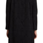 Dolce & Gabbana Elegant Black Brocade Long Trench Coat