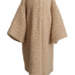 Dolce & Gabbana Elegant Beige Cashmere Overcoat Jacket