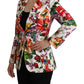 Dolce & Gabbana Elegant Floral Stretch Cotton Blazer Jacket