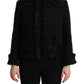 Dolce & Gabbana Elegant Ruffled Wool-Silk Long Sleeve Jacket