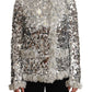 Dolce & Gabbana Chic Silver Sequined Jacket Coat