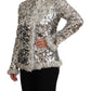 Dolce & Gabbana Chic Silver Sequined Jacket Coat