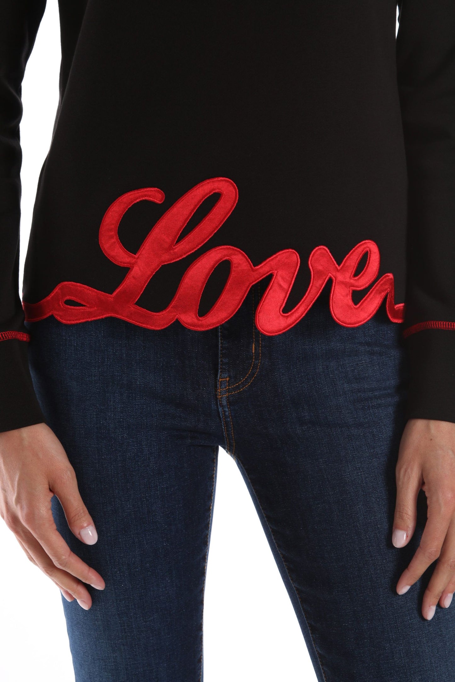 Love Moschino Black Cotton Women Sweater