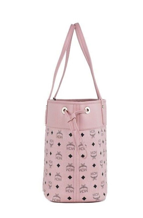 MCM Aren Medium Soft Pink Mixed Visetos Leather Shopper Shoulder Tote Handbag