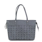 MCM Aren Medium Dark Grey Mixed Visetos Leather Shopper Shoulder Tote Handbag