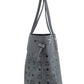 MCM Aren Medium Dark Grey Mixed Visetos Leather Shopper Shoulder Tote Handbag