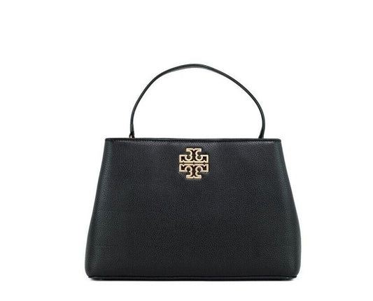 Tory Burch Britten Small Black Pebbled Leather Satchel Crossbody Bag