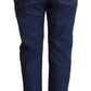 Dolce & Gabbana Elegant Tapered Denim with Faux Pearl Adornment