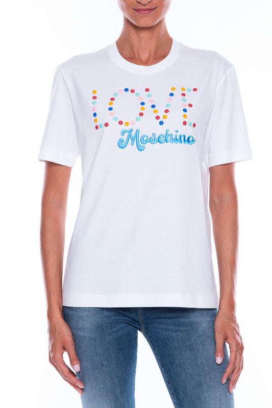 Love Moschino White Cotton Women T-Shirt