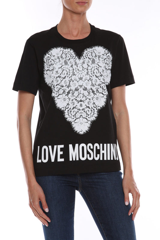 Love Moschino Chic Logo Printed Cotton Tee