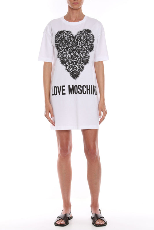 Love Moschino Chic Graphic Print Cotton T-Shirt Dress