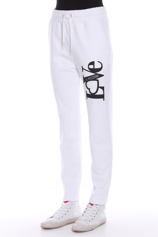 Love Moschino White Cotton Women Sweatpant