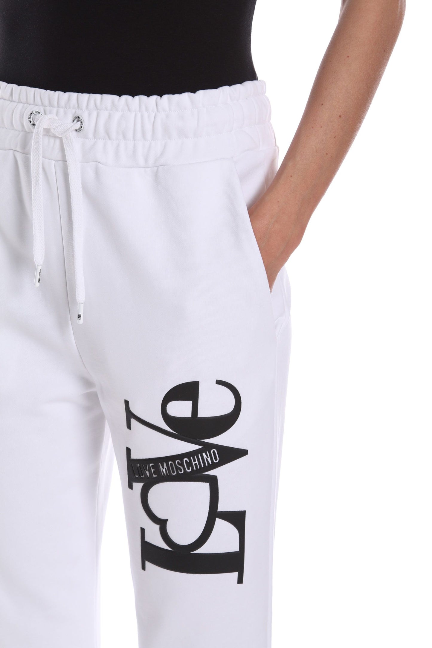 Love Moschino White Cotton Women Sweatpant