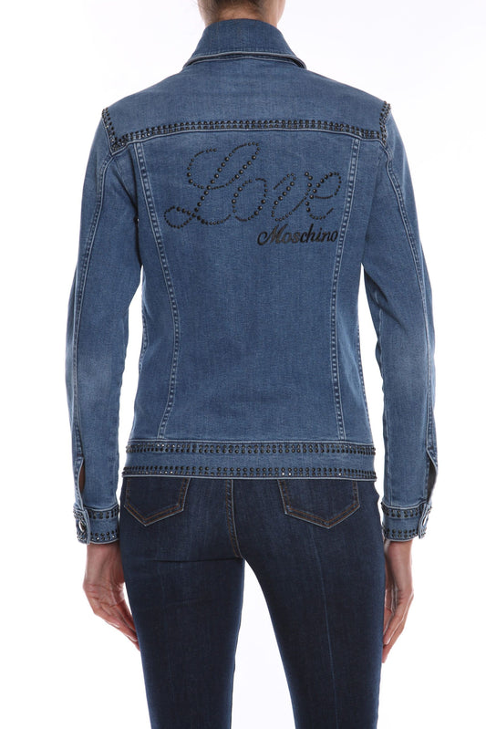 Love Moschino Blue Cotton Women Jacket