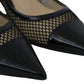 Jimmy Choo Elegant Black Mesh Pointed Toe Pumps