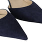 Jimmy Choo Elegant Navy Suede Pointed Toe Pumps