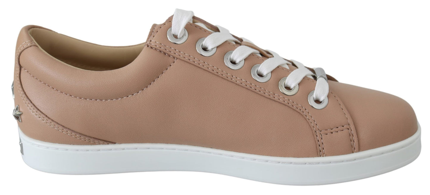 Jimmy Choo Powder Pink Nappa Leather Sneakers