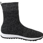 Jimmy Choo Elegant Knitted Lurex Sneakers in Black and Silver