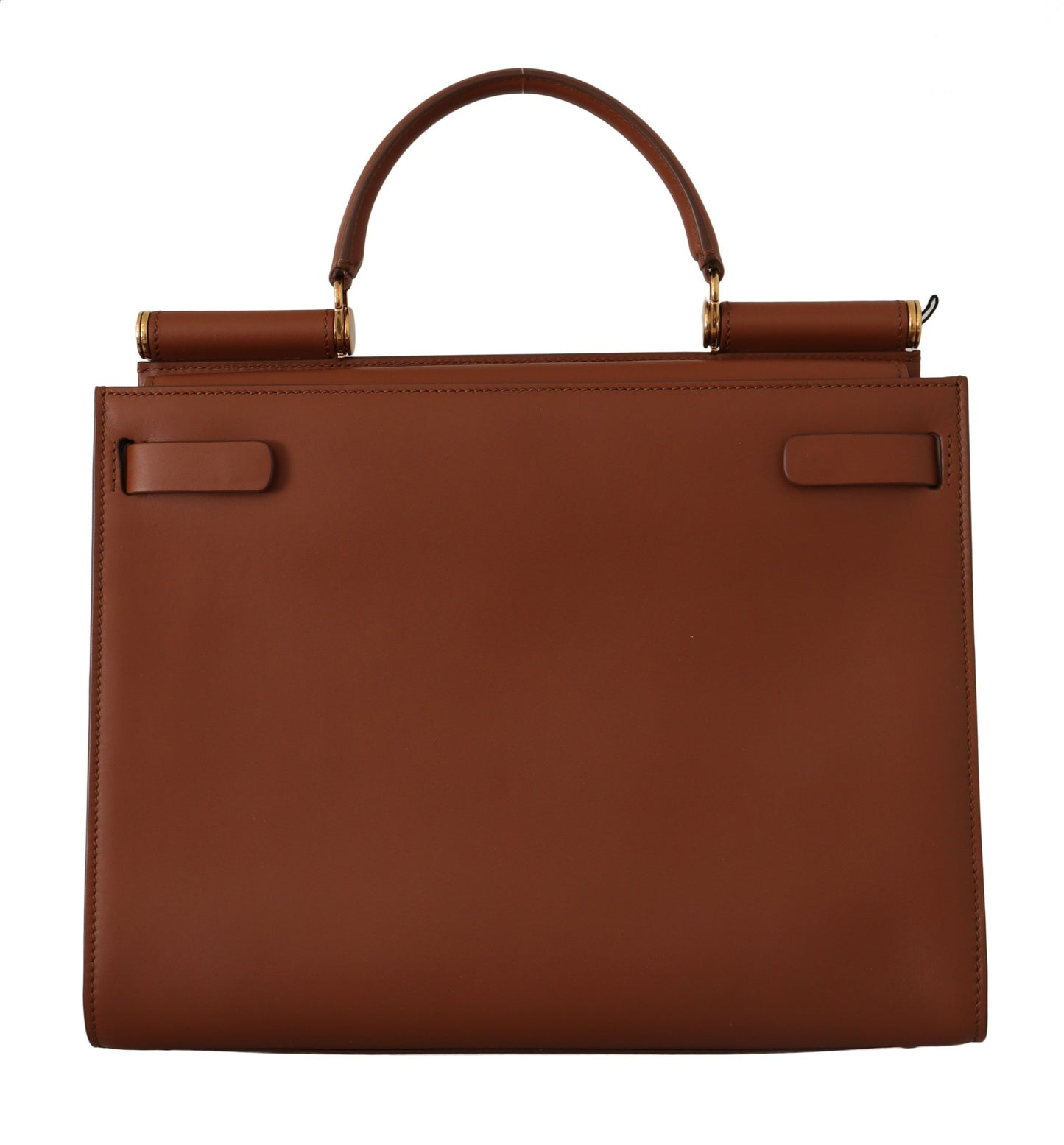 Dolce & Gabbana Elegant Sicily Leather Handbag in Rich Brown