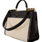 Dolce & Gabbana Elegant Monochrome Leather and Canvas Bag