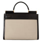 Dolce & Gabbana Elegant Monochrome Leather and Canvas Bag