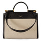 Dolce & Gabbana Elegant Monochrome Leather and Canvas Bag