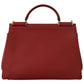 Dolce & Gabbana Chic Red Leather Sicily Shoulder Bag